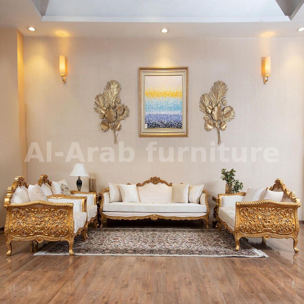 Elegant premium living room with a classic upholstered sofa